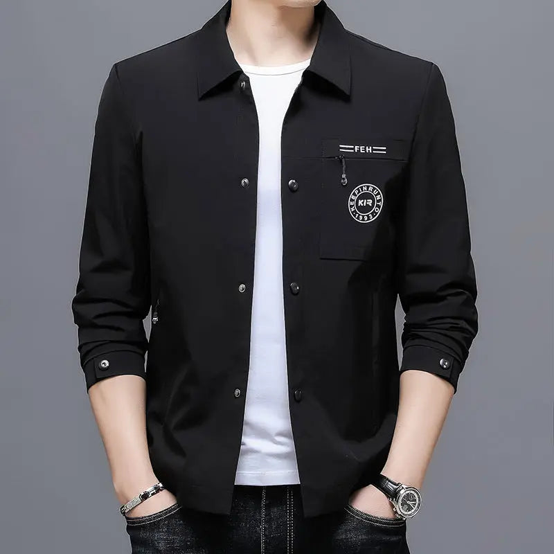 Mens Casual Lapel Top Wrinkle-free Mens Jacket style-haven-vwag8