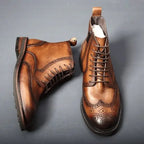 Mens Trendy Casual Thick-soled Leather Boots style-haven-vwag8