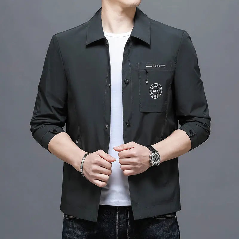 Mens Casual Lapel Top Wrinkle-free Mens Jacket style-haven-vwag8