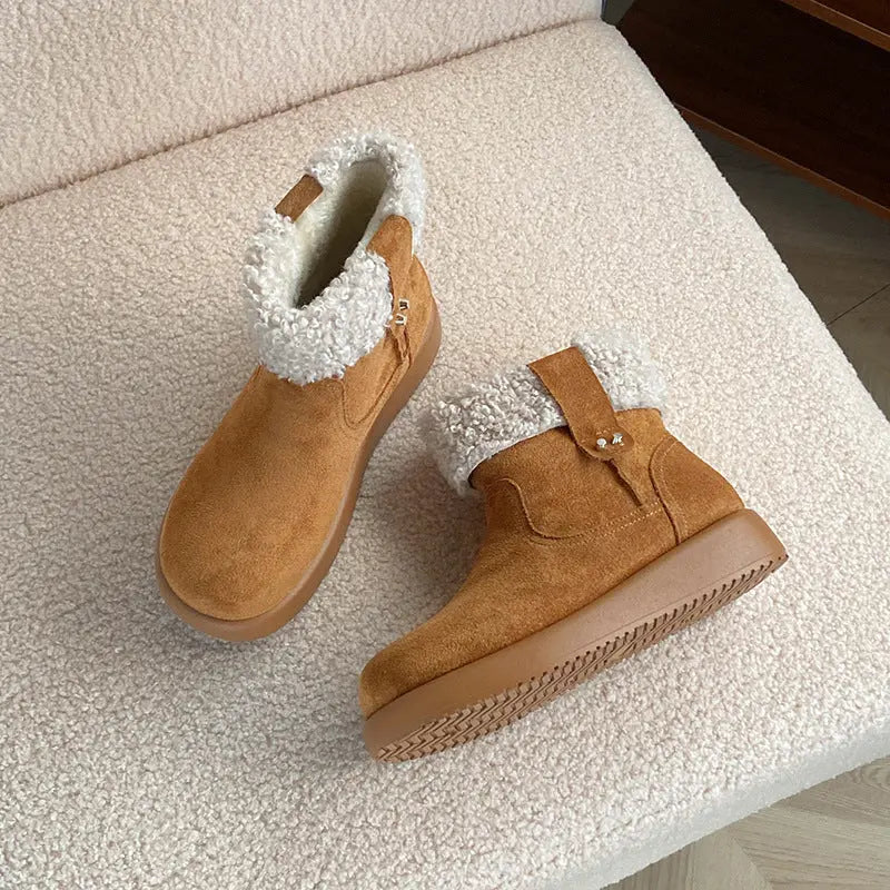 Womens Retro Warm Fuzzy Cotton Shoes style-haven-vwag8