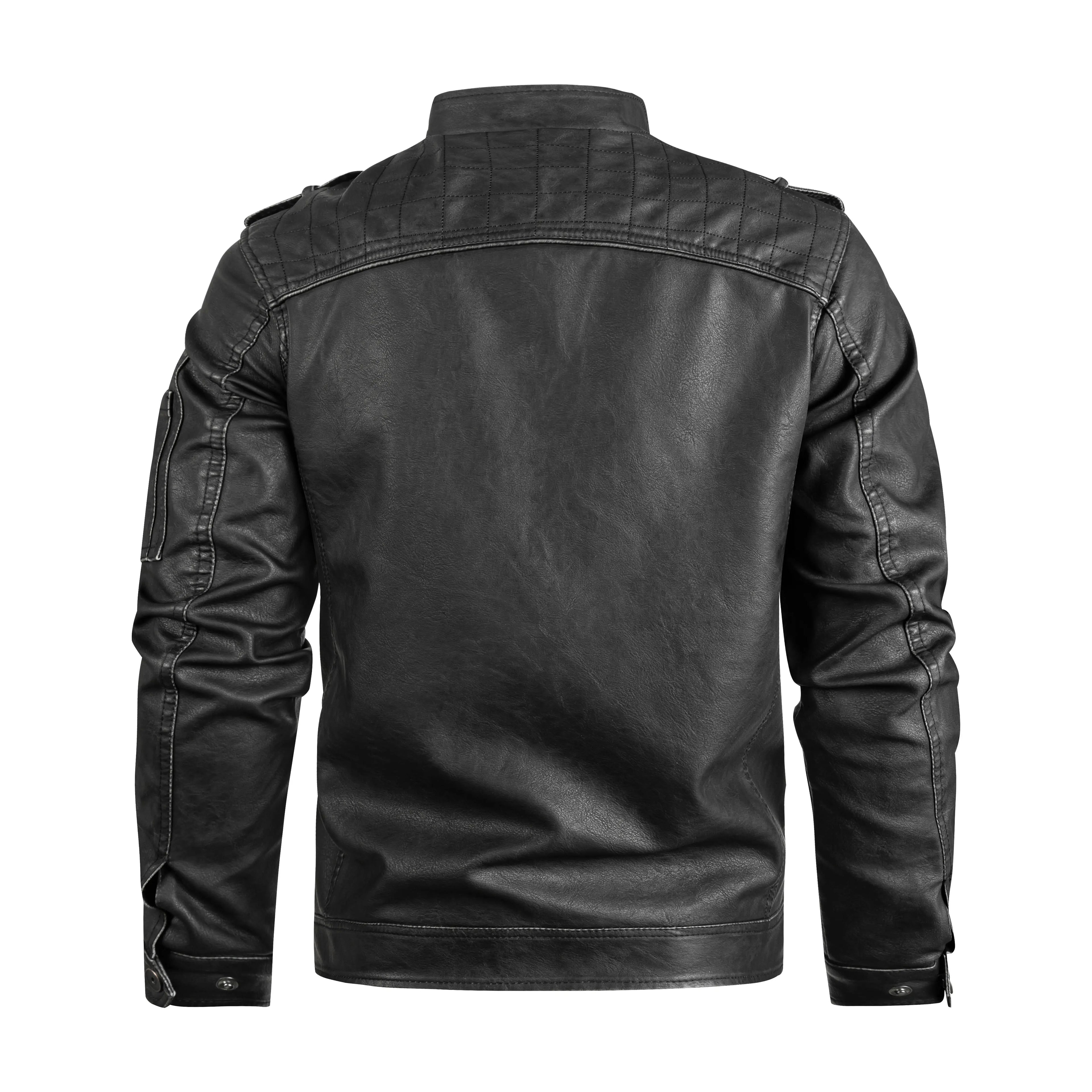 Men's Black Pu Leather Biker Jacket VINTAGE REAL MOTORCYCLE JACKETS FOR MEN Gear Hikes