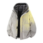 Men's Hooded Padded Fleece Jacket — Faux Two-Piece Design style-haven-vwag8
