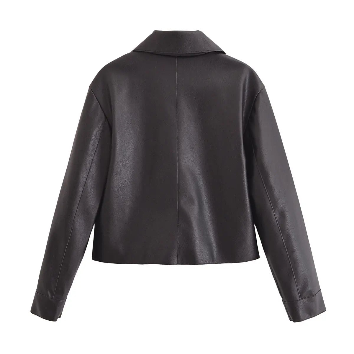 All-matching Western Style Classic Black Leather Short Long Sleeve Jacket Gear Hikes