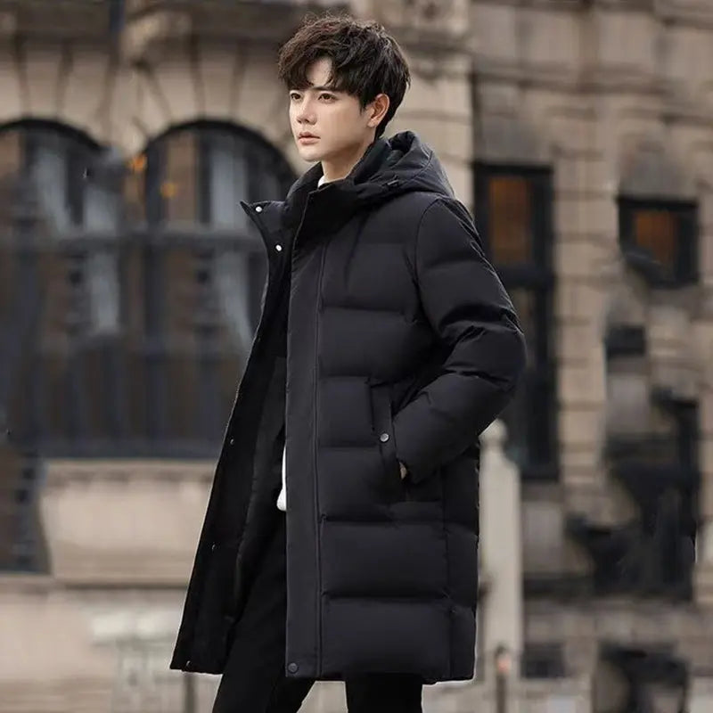 Men's Mid-Length Heavily Padded Slim Coat style-haven-vwag8