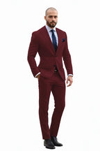 Burgundy Suit - Extended Full Model View