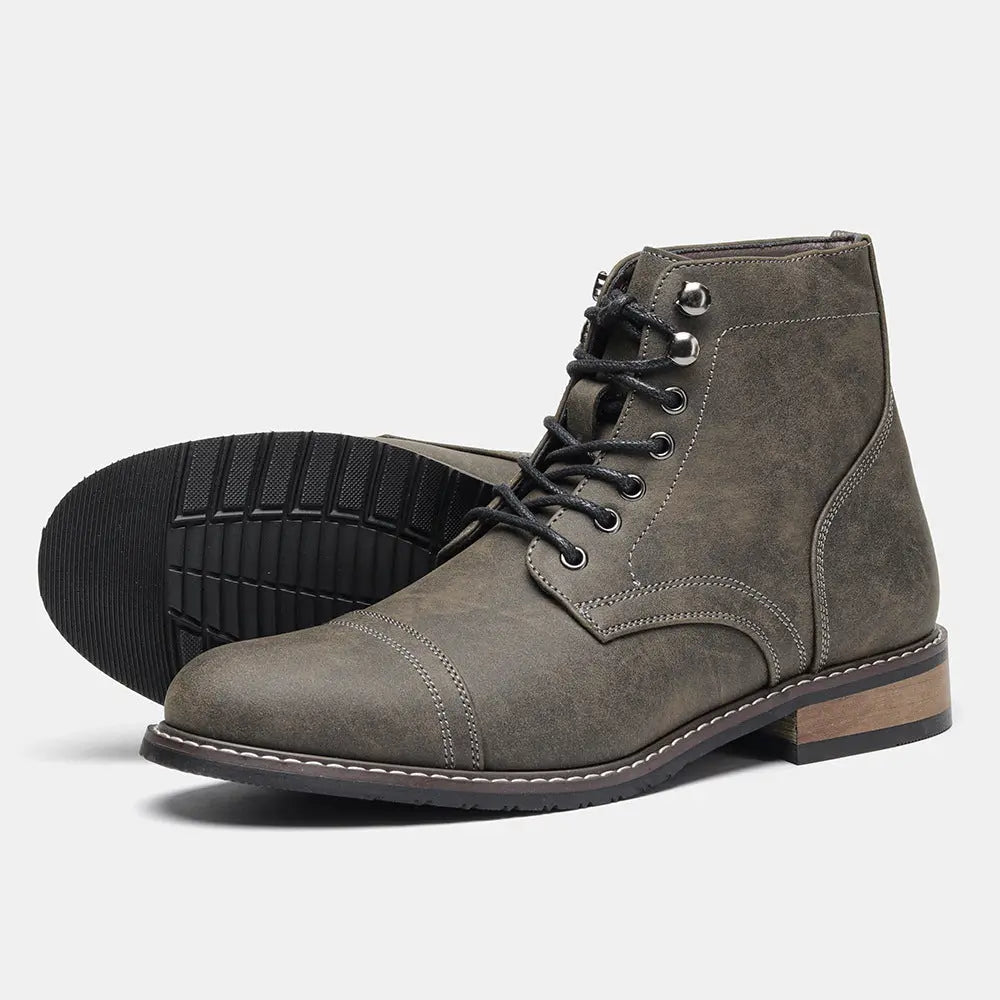 Mens Vintage Casual Leather Boots style-haven-vwag8