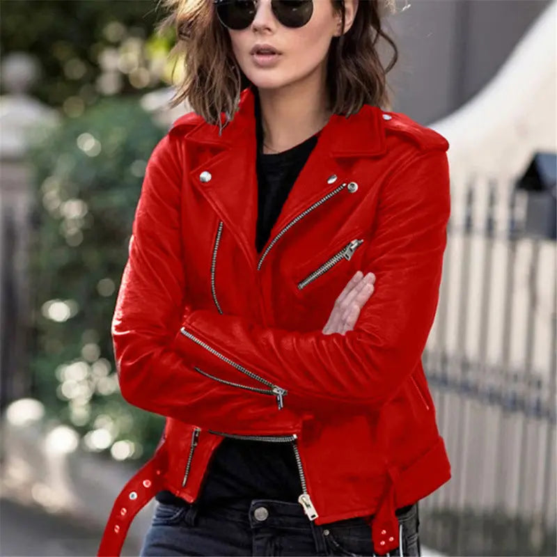 Women's Short Women's Leather Jacket Coat Jacket Pu - Style HavenStyle Haven