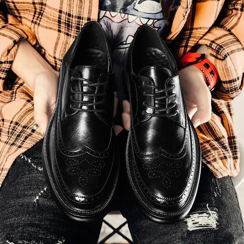 Mens Business Casual Korean Style Trendy British Mens Shoes style-haven-vwag8