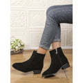 Suede Dr Martens Chunky Heel Short Women's Boots style-haven-vwag8