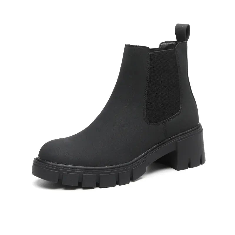 Women's Thick Bottom Suede Dr Martens Boots style-haven-vwag8