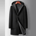 Mens Mid-Length Wool Coat With A Hood Reversible Style style-haven-vwag8