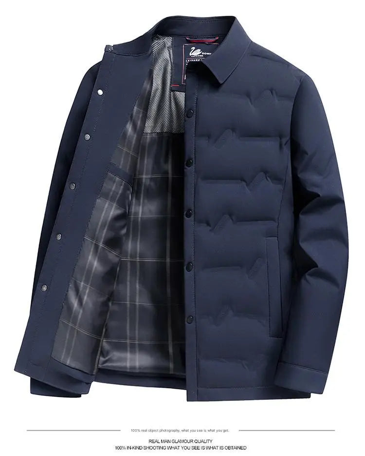Men's Lightweight Short Down Jacket — Business Casual style-haven-vwag8