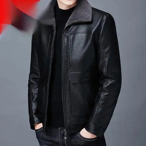 Men's Fur-Lined PU Leather Jacket style-haven-vwag8