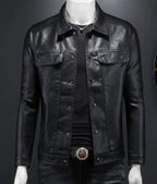 Male Premium Leather Utility Jacket Gear Hikes