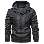 Men's Leather Jackets, Faux Leather Jacket For Men Lapel Zip-Up Slim Fit Coat - style-haven-vwag8