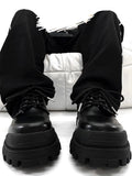 Thick Soled Men's British High-end Black Elevated Leather style-haven-vwag8