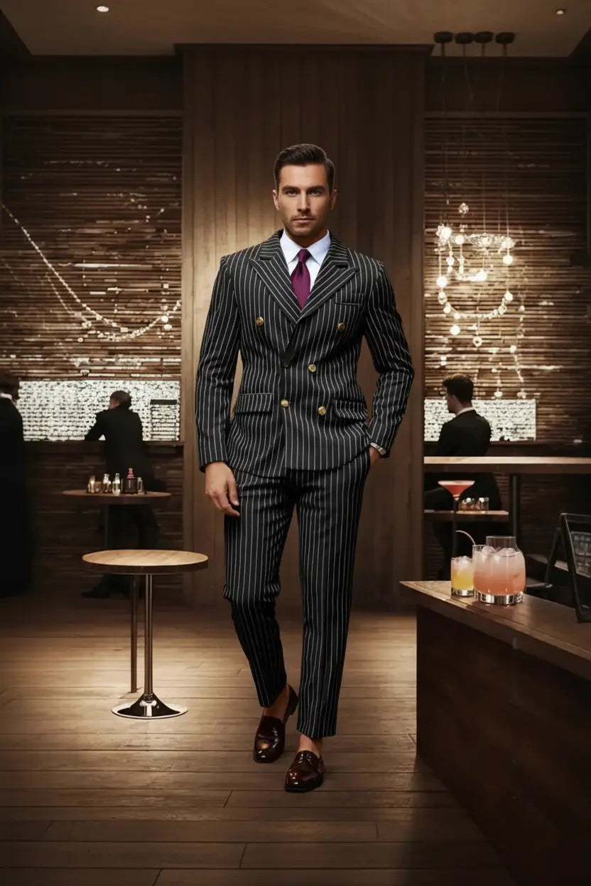 Expanded Black Pinstripe Suit v2 - Full Model