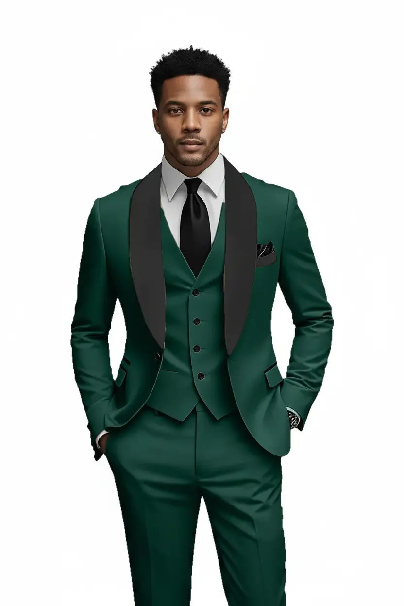 Expanded Emerald Green Three-Piece Suit - Full Model