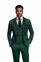Expanded Emerald Green Three-Piece Suit - Full Model