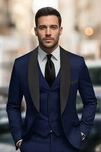 Expanded Navy Three-Piece Suit - Full Model