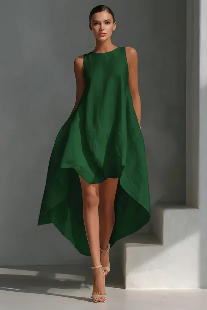 Expanded Product Image - Green Asymmetric Dress Full Head