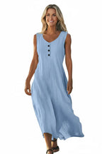 Women's Sleeveless Asymmetrical Maxi Dress – 10 Colors CJ Dropshipping