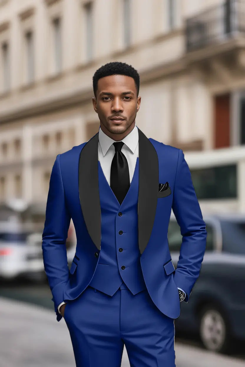 Expanded Royal Blue Three-Piece Suit - Full Model