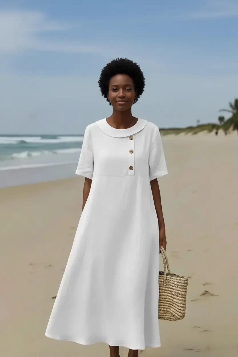 Expanded White Midi Dress – Beach