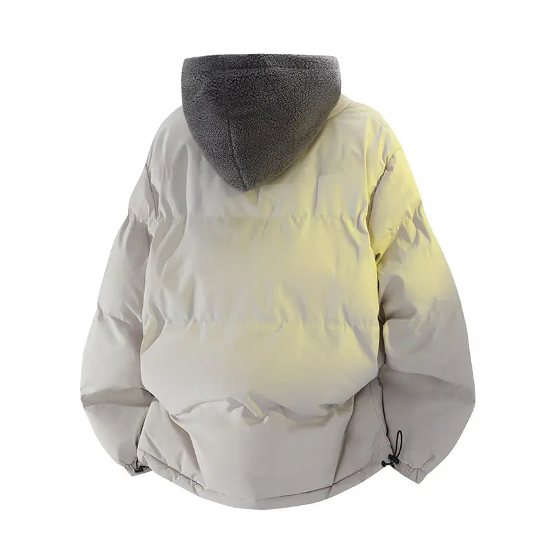 Men's Hooded Padded Fleece Jacket — Faux Two-Piece Design style-haven-vwag8