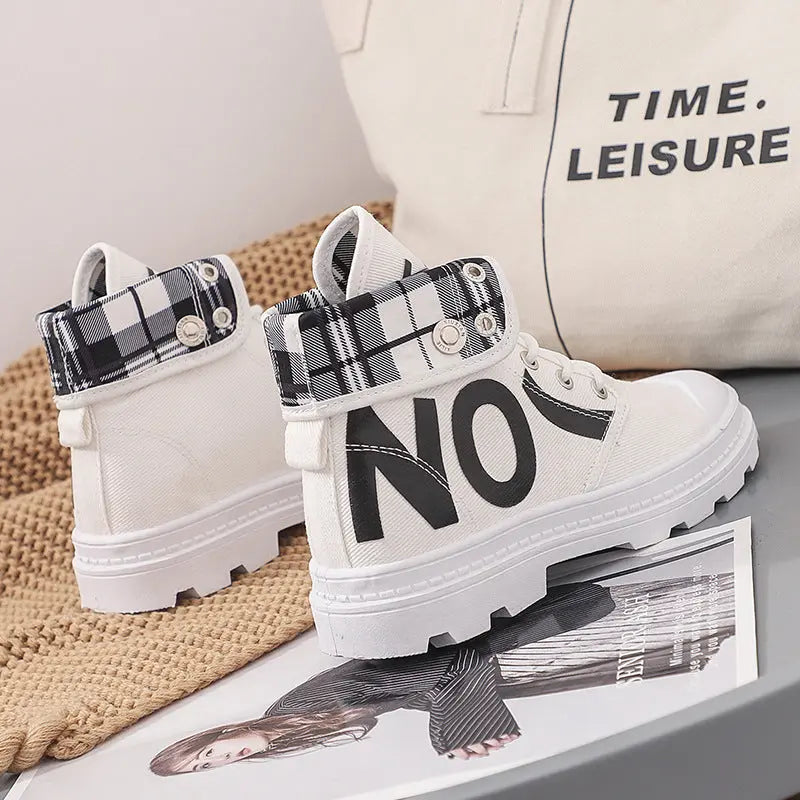 New All-match High-top Girls Canvas Short Boots Women's Shoes style-haven-vwag8