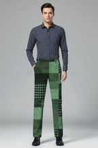 Green Patchwork Trousers – Full Model View