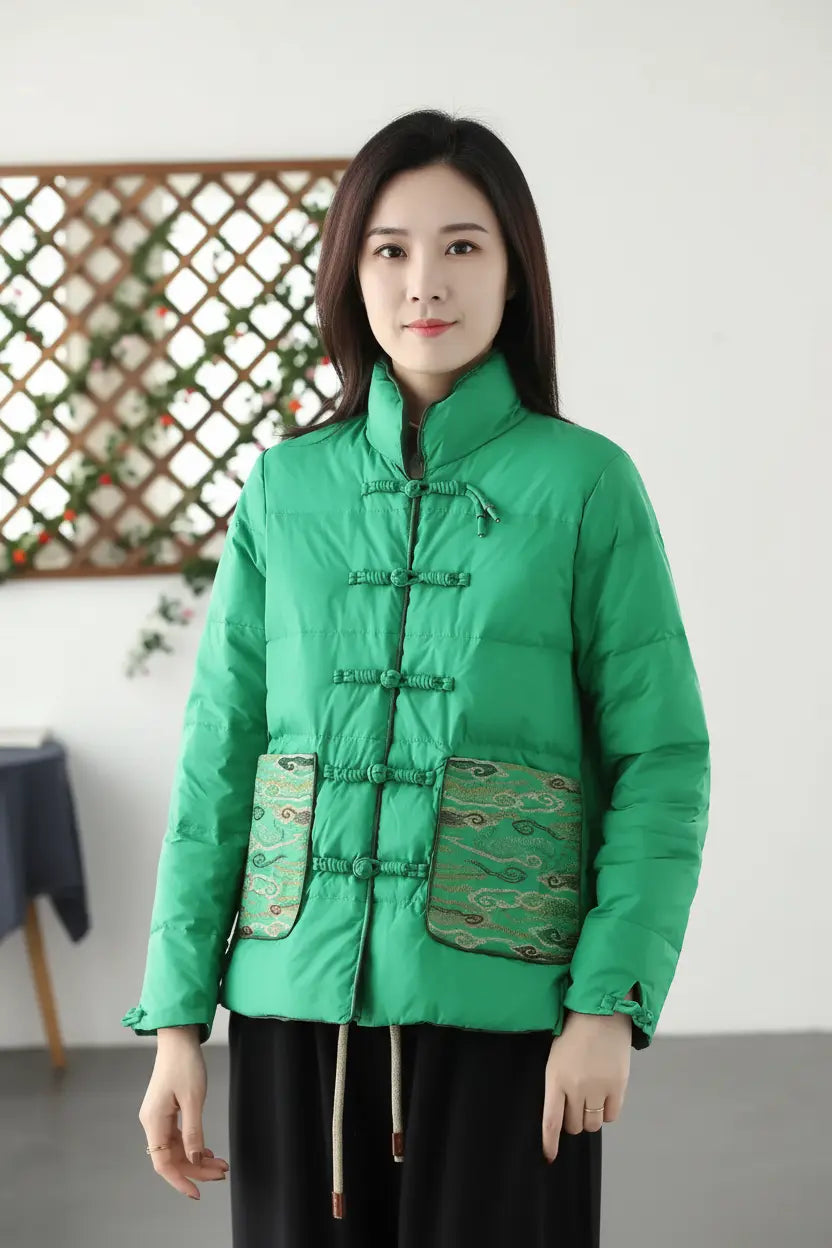 Women's Short Embroidery Duck Down Jacket – 7 Colors CJ Dropshipping