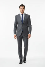 Men's Slim-Fit Two-Piece Suit in Gray - Style Haven