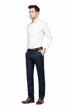 Men's Navy Dress Pants Side View - Full View