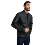 Mens Black Leather Jacket Riders Republic UK
