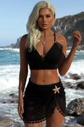 Modlily Black Three-piece Bikini Set - Expanded