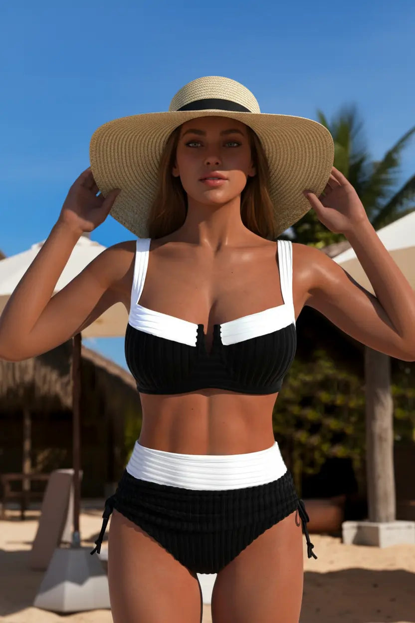 Modlily High Waisted Black Tie Bikini - Expanded