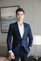 Navy Floral Blazer — Interior Full Model View