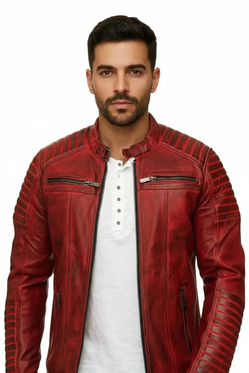 Red Leather Jacket - Full Head Expanded