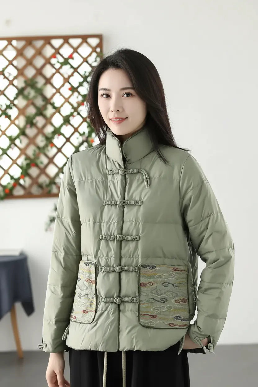 Women's Short Embroidery Duck Down Jacket – 7 Colors CJ Dropshipping