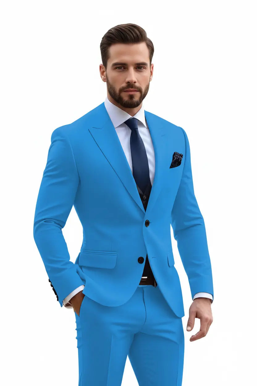 Sky Blue Suit - Full Model View