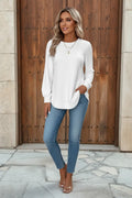 Modlily White Long Sleeve Round Neck Sweatshirt - XXL Modlily